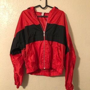 red & black windbreaker!